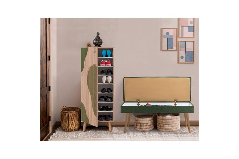 Gelsgan Entrémøbelsæt - Grøn - Møbler - Entrémøbler - Møbelsæt til hall og entre