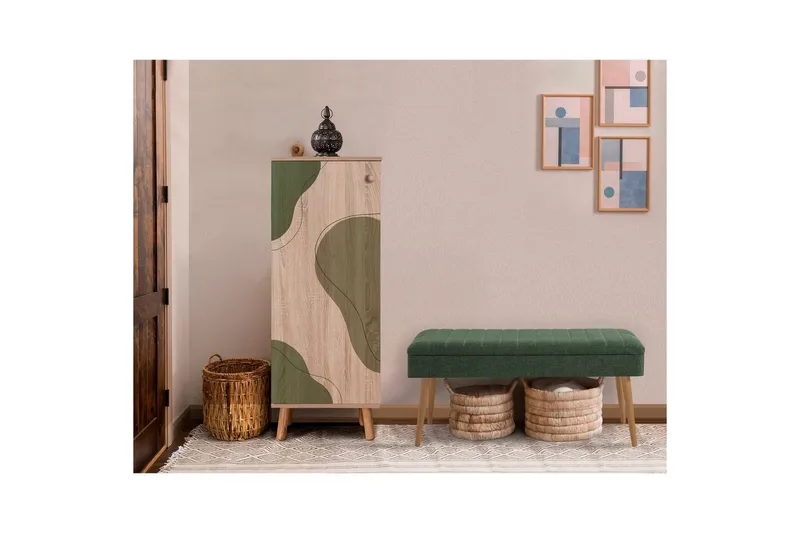 Gelsgan Entrémøbelsæt - Grøn - Møbler - Entrémøbler - Møbelsæt til hall og entre