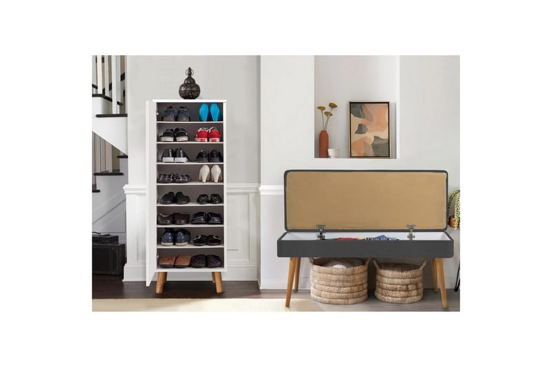 Gelsgan Entrémøbelsæt - Hvid/Grå - Møbler - Entrémøbler - Møbelsæt til hall og entre