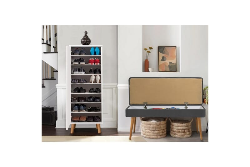 Gelsgan Entrémøbelsæt - Hvid/Grå - Møbler - Entrémøbler - Møbelsæt til hall og entre