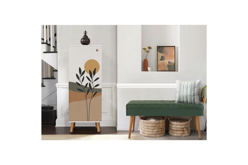 Gelsgan Entrémøbelsæt - Hvid/Grøn - Møbler - Entrémøbler - Møbelsæt til hall og entre