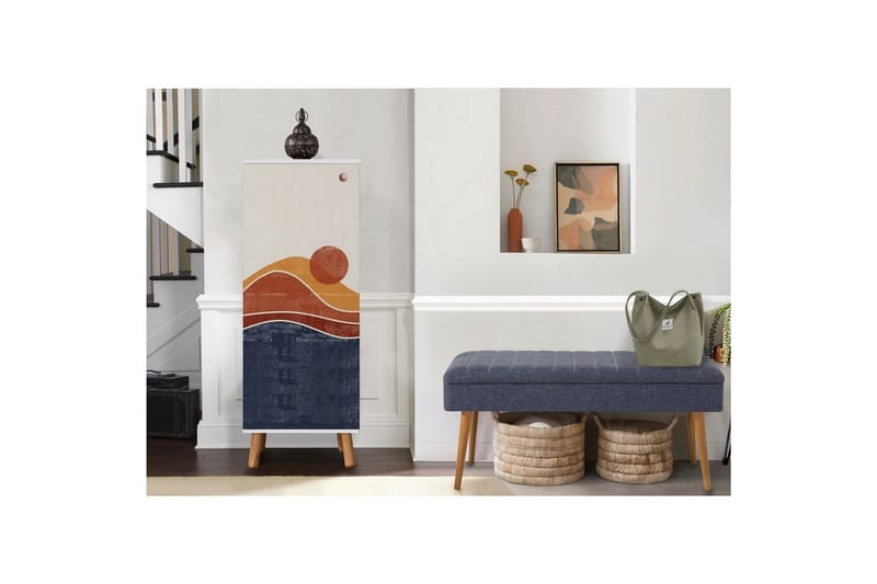 Gelsgan Entrémøbelsæt - Hvid/Mørkeblå - Møbler - Entrémøbler - Møbelsæt til hall og entre