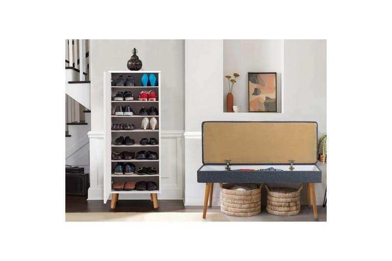 Gelsgan Entrémøbelsæt - Hvid/Mørkeblå - Møbler - Entrémøbler - Møbelsæt til hall og entre