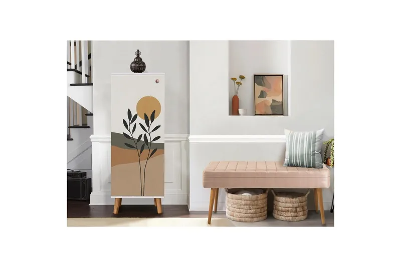 Gelsgan Entrémøbelsæt - Hvid/Sten - Møbler - Entrémøbler - Møbelsæt til hall og entre