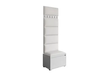 Grawis Bænk med 6 stk Vægdekoration 60x30 cm - Hvid - Møbler - Entrémøbler - Møbelsæt til hall og entre