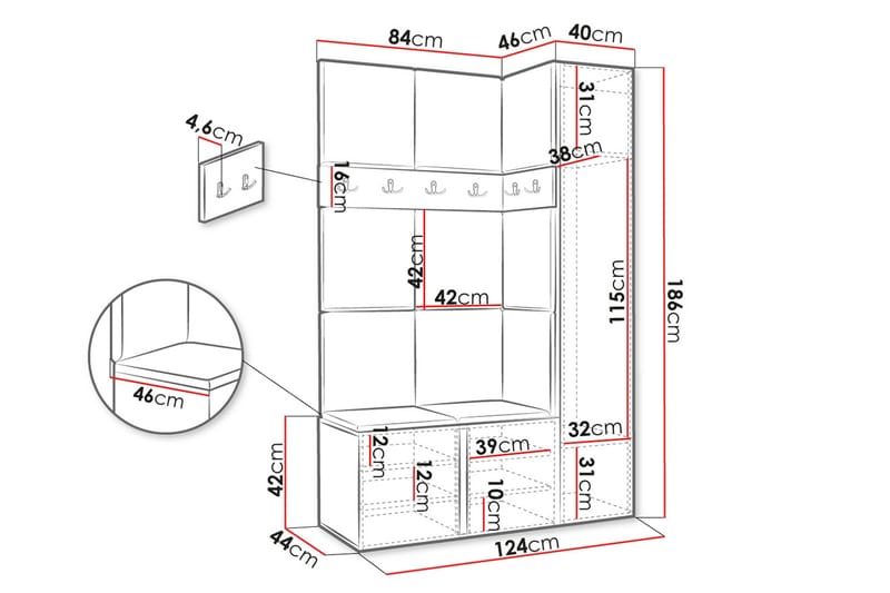 Hollan Entremøbelsæt - Møbler - Entrémøbler - Møbelsæt til hall og entre