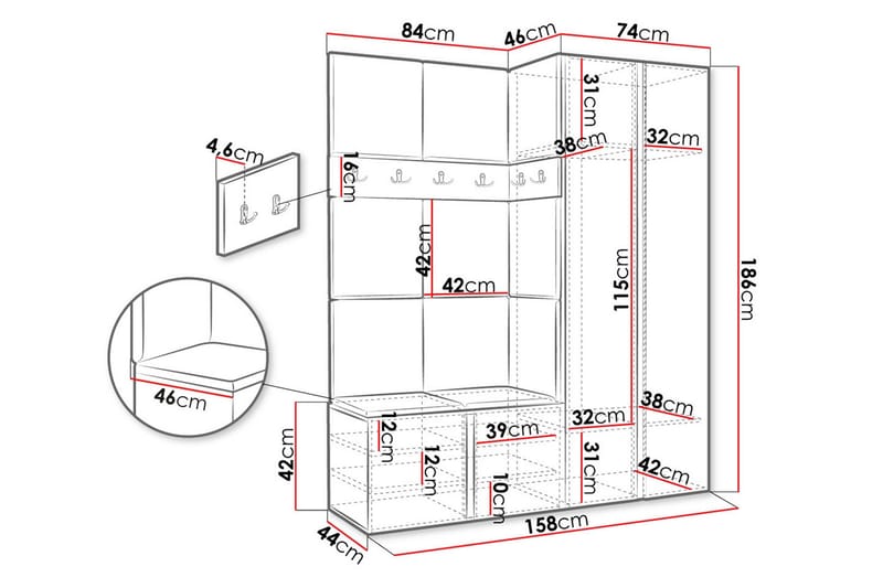 Hollan Entremøbelsæt - Møbler - Entrémøbler - Møbelsæt til hall og entre