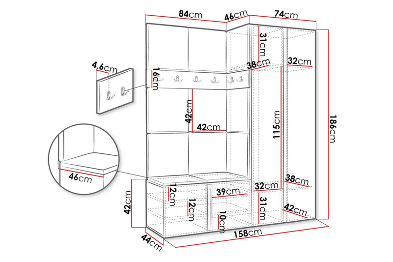 Hollan Entremøbelsæt - Møbler - Entrémøbler - Møbelsæt til hall og entre