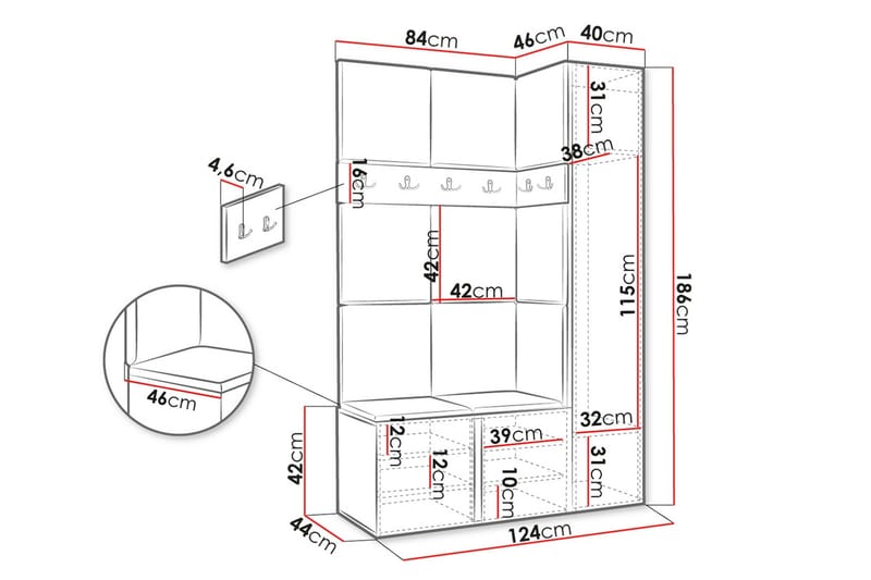 Hollan Entremøbelsæt - Møbler - Entrémøbler - Møbelsæt til hall og entre