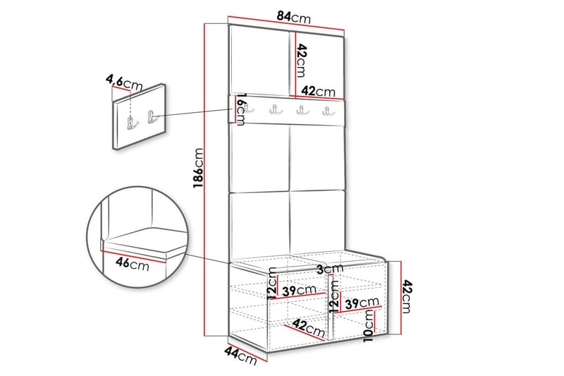 Hollan Hall Møbelsæt - Beige - Møbler - Entrémøbler - Møbelsæt til hall og entre