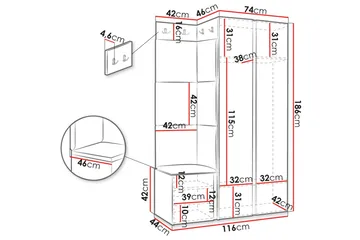 Hollan Hall Møbelsæt - Brun - Møbler - Entrémøbler - Møbelsæt til hall og entre