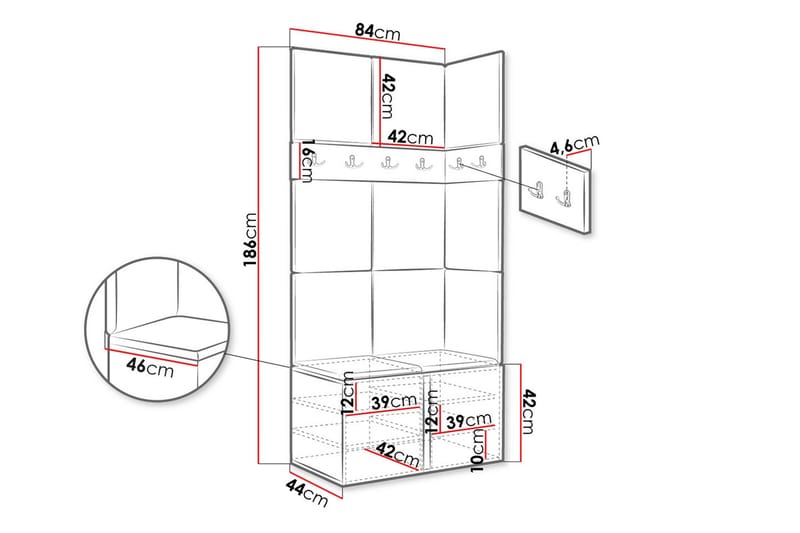 Hollan Hall Møbelsæt - Grå/Beige - Møbler - Entrémøbler - Møbelsæt til hall og entre