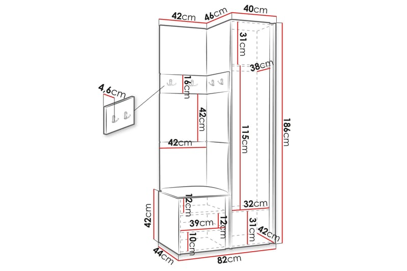 Hollan Hall Møbelsæt - Hvid - Møbler - Entrémøbler - Møbelsæt til hall og entre