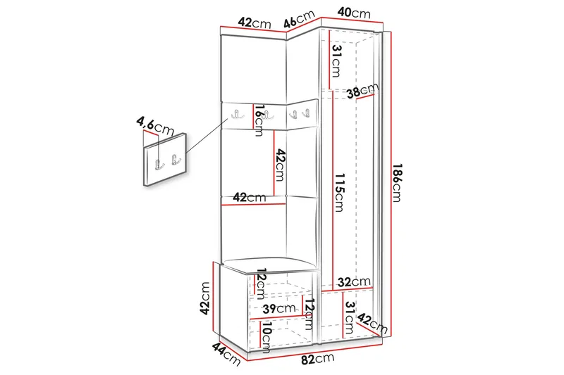 Hollan Hall Møbelsæt - Hvid - Møbler - Entrémøbler - Møbelsæt til hall og entre