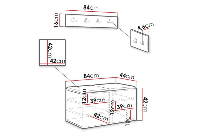 Hollan Hall Møbelsæt - Sort - Møbler - Entrémøbler - Møbelsæt til hall og entre