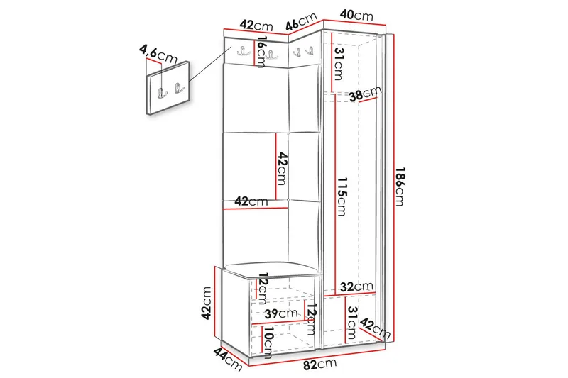 Hollan Hall Møbelsæt - Møbler - Entrémøbler - Møbelsæt til hall og entre