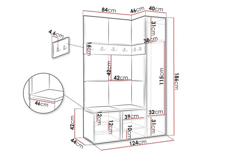 Hollan Hall Møbelsæt - Møbler - Entrémøbler - Møbelsæt til hall og entre