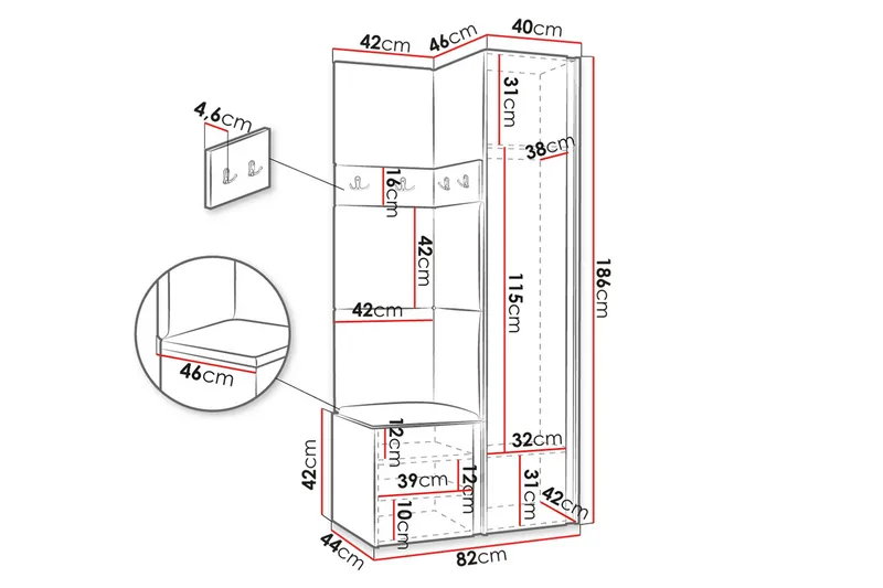 Hollan Hall Møbelsæt - Møbler - Entrémøbler - Møbelsæt til hall og entre