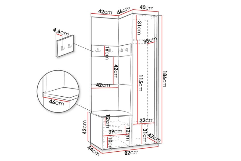 Hollan Hall Møbelsæt - Møbler - Entrémøbler - Møbelsæt til hall og entre