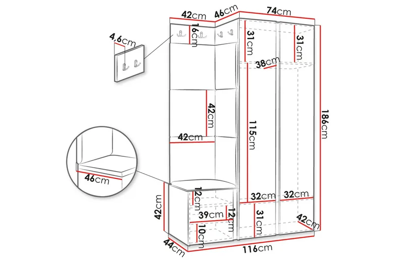 Hollan Hall Møbelsæt - Møbler - Entrémøbler - Møbelsæt til hall og entre