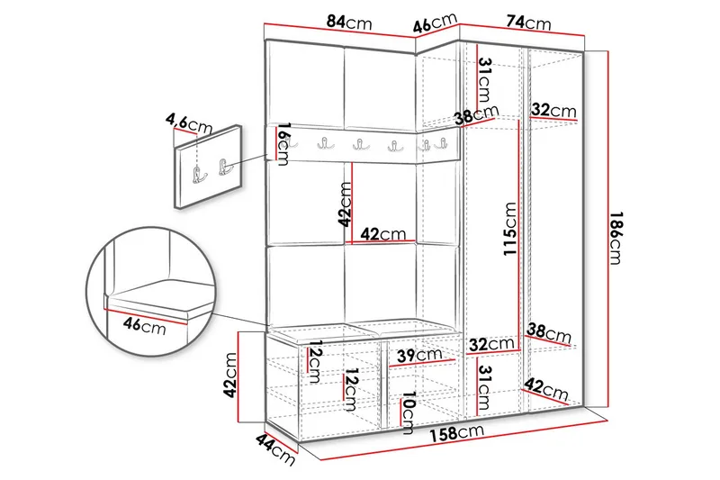 Hollan Hall Møbelsæt - Møbler - Entrémøbler - Møbelsæt til hall og entre