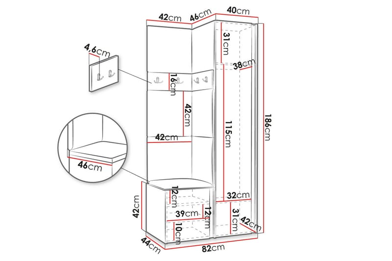 Hollan Hall Møbelsæt - Møbler - Entrémøbler - Møbelsæt til hall og entre