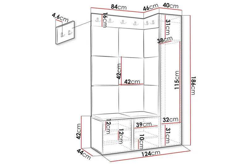Hollan Hall Møbelsæt - Møbler - Entrémøbler - Møbelsæt til hall og entre