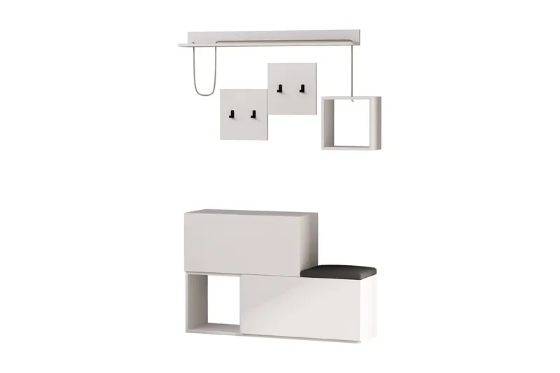 Homitis entremøbel - Hvid - Møbler - Entrémøbler - Møbelsæt til hall og entre