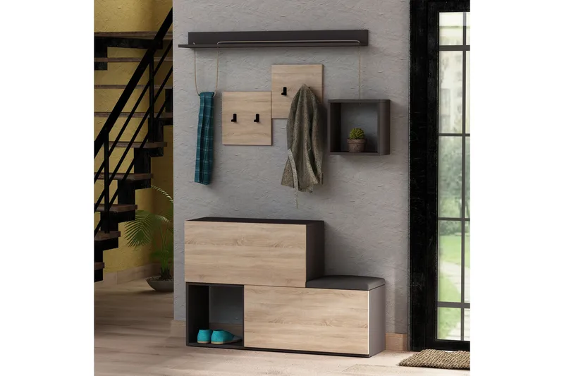 Homitis entremøbel, Mørkegrå / træ