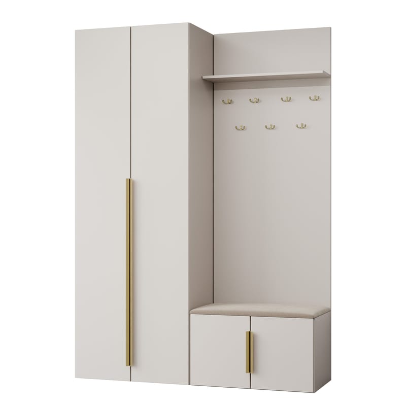 møbelsæt Garderobe KERKIN I beige, undefined