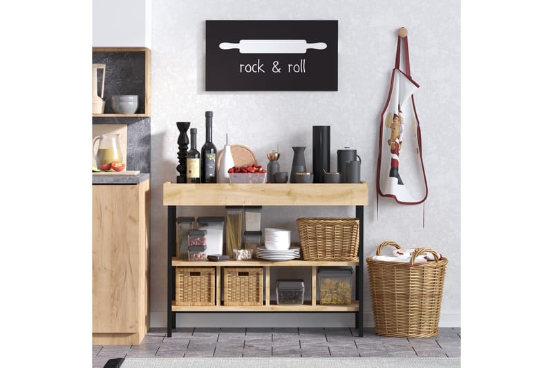 Acrona Entrémøbelsæt 35x103 cm - Natur/Hvid - Møbler - Entrémøbler - Møbelsæt til hall og entre