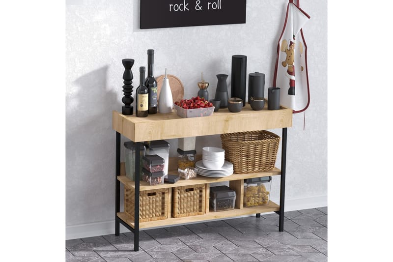 Acrona Entrémøbelsæt 35x103 cm - Natur/Hvid - Møbler - Entrémøbler - Møbelsæt til hall og entre