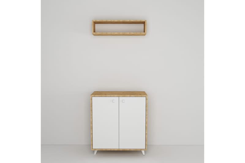 Anahurtig Entrémøbelsæt 80x80 cm - Natur/Hvid - Møbler - Entrémøbler - Møbelsæt til hall og entre