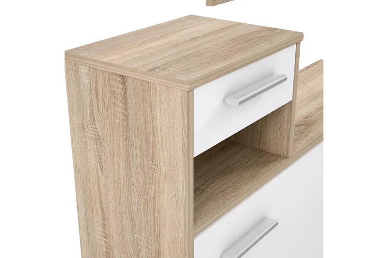 Breslau Entrémøbelsæt 98x180 cm - Beige/Hvid - Møbler - Entrémøbler - Møbelsæt til hall og entre