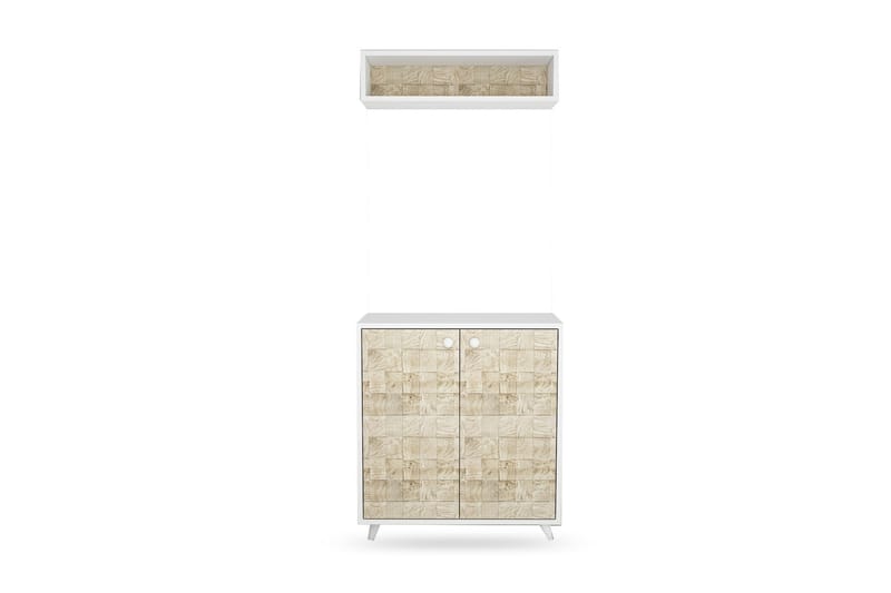Campdes Entrémøbelsæt 80x80 cm - Natur/Hvid - Møbler - Entrémøbler - Møbelsæt til hall og entre