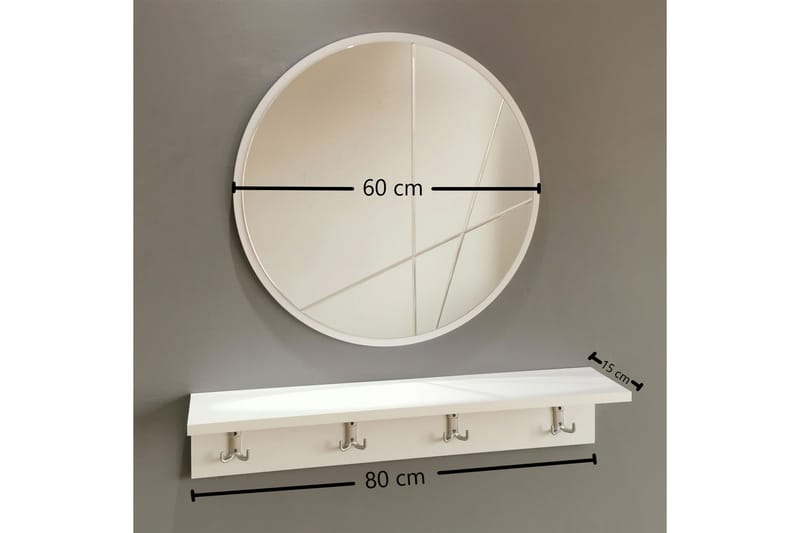 Candiotti Entrémøbel 80 cm - Hvid - Møbelsæt til hall og entre - Entréopbevaring