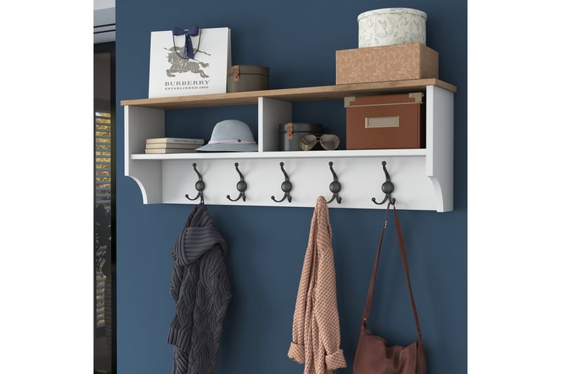 Caraway Hallmøbelsæt Hvid/Brun - Hanah Home - Møbler - Entrémøbler - Møbelsæt til hall og entre