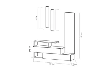 Decorta Entremøbel / Garderobe - Hvid - Møbler - Entrémøbler - Møbelsæt til hall og entre