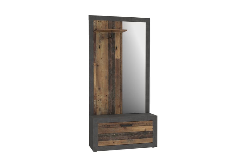 Dolnis Entrémøbelsæt 34x94 cm - Brun/Grå - Møbler - Entrémøbler - Møbelsæt til hall og entre