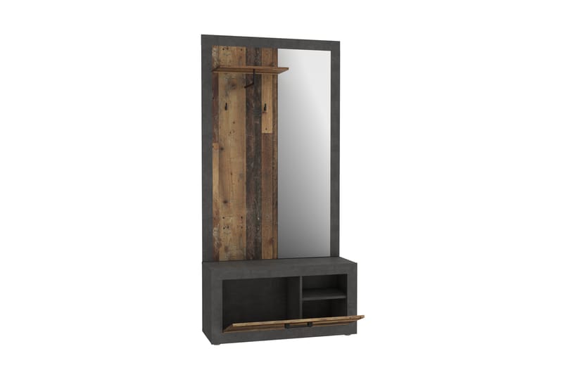 Dolnis Entrémøbelsæt 34x94 cm - Brun/Grå - Møbler - Entrémøbler - Møbelsæt til hall og entre