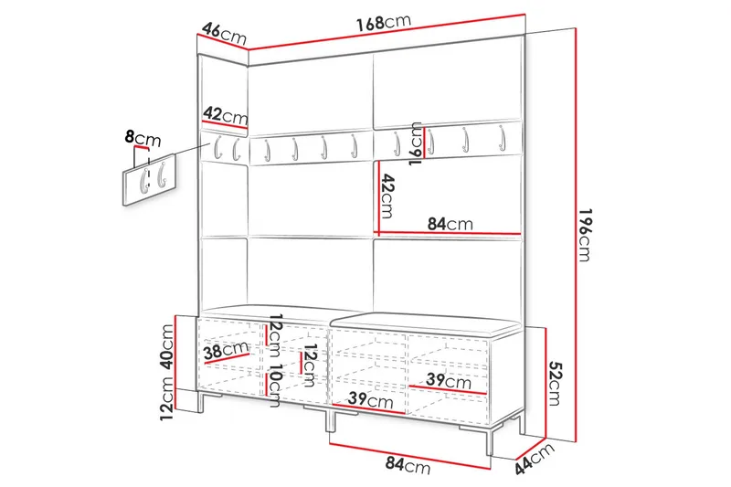 Entréopbevaring - Møbler - Entrémøbler - Møbelsæt til hall og entre