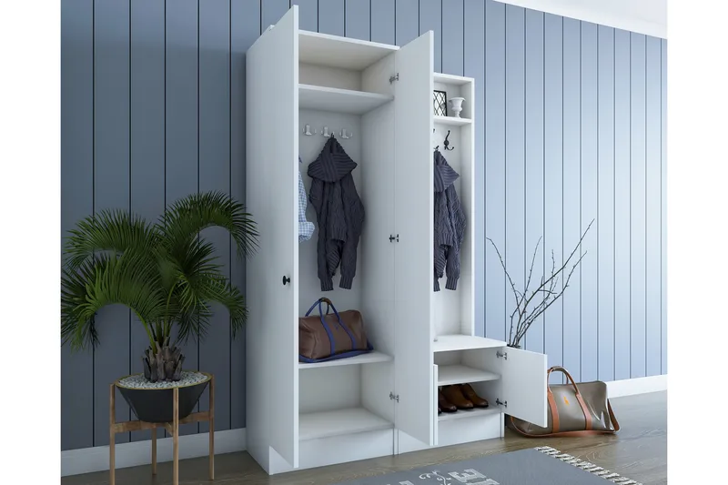 Erickslund Entrémøbelsæt - Hvid - Møbler - Entrémøbler - Møbelsæt til hall og entre