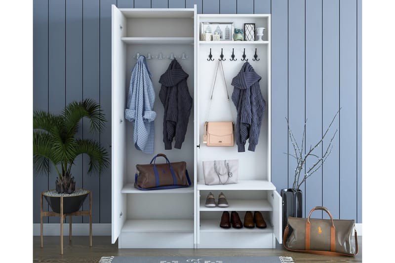 Erickslund Entrémøbelsæt - Hvid - Møbler - Entrémøbler - Møbelsæt til hall og entre