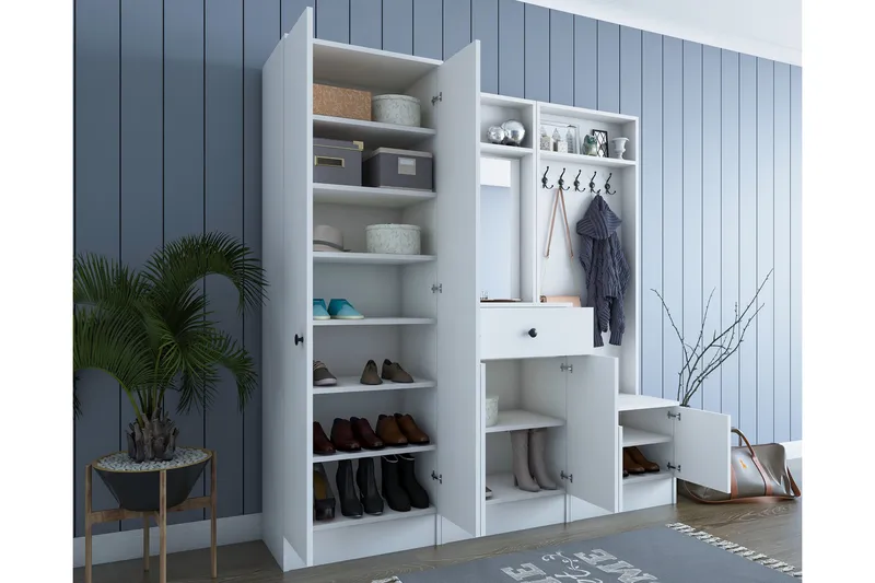 Erickslund Entrémøbelsæt - Hvid - Møbler - Entrémøbler - Møbelsæt til hall og entre