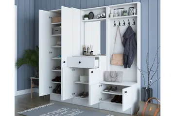 Erickslund Entrémøbelsæt - Hvid - Møbler - Entrémøbler - Møbelsæt til hall og entre