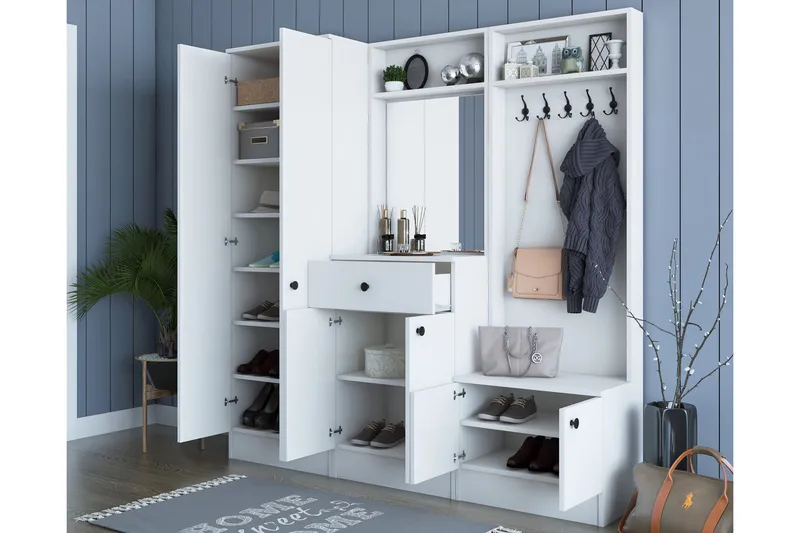 Erickslund Entrémøbelsæt - Hvid - Møbler - Entrémøbler - Møbelsæt til hall og entre