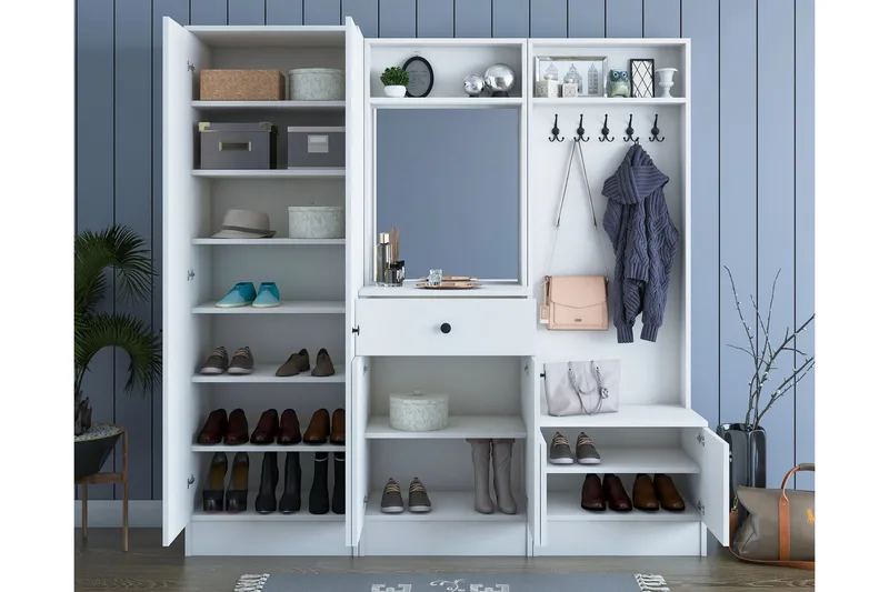 Erickslund Entrémøbelsæt - Hvid - Møbler - Entrémøbler - Møbelsæt til hall og entre