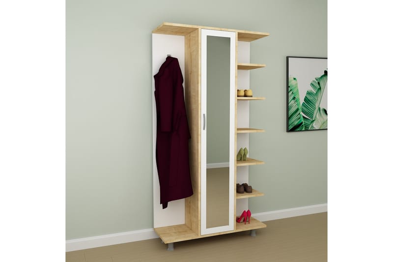 Eylour Entrémøbelsæt 180x100 cm - Natur/Hvid - Møbler - Entrémøbler - Møbelsæt til hall og entre