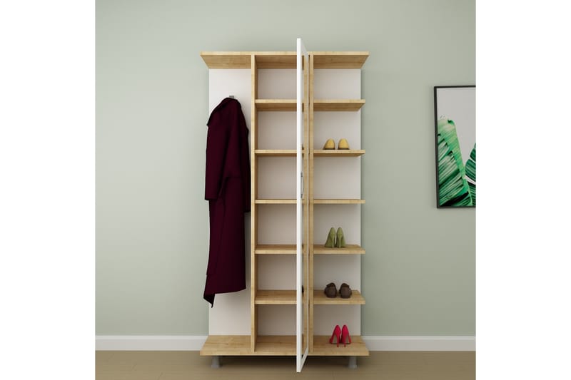 Eylour Entrémøbelsæt 180x100 cm - Natur/Hvid - Møbler - Entrémøbler - Møbelsæt til hall og entre