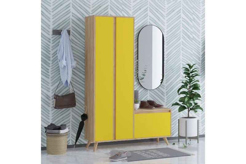 Förvaring hall Guld|Ek|Gul - Møbler - Entrémøbler - Møbelsæt til hall og entre